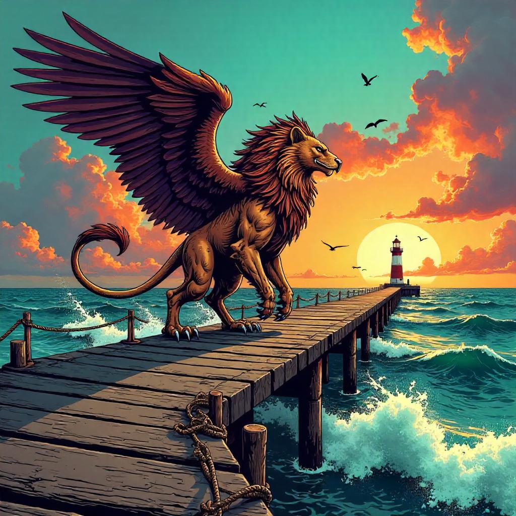 Griffin on the Pier: Bold Comic Hero
