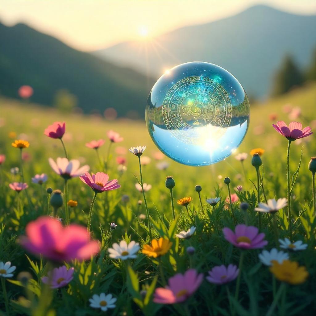 Soul Gem Glow Over a Field of Flowers