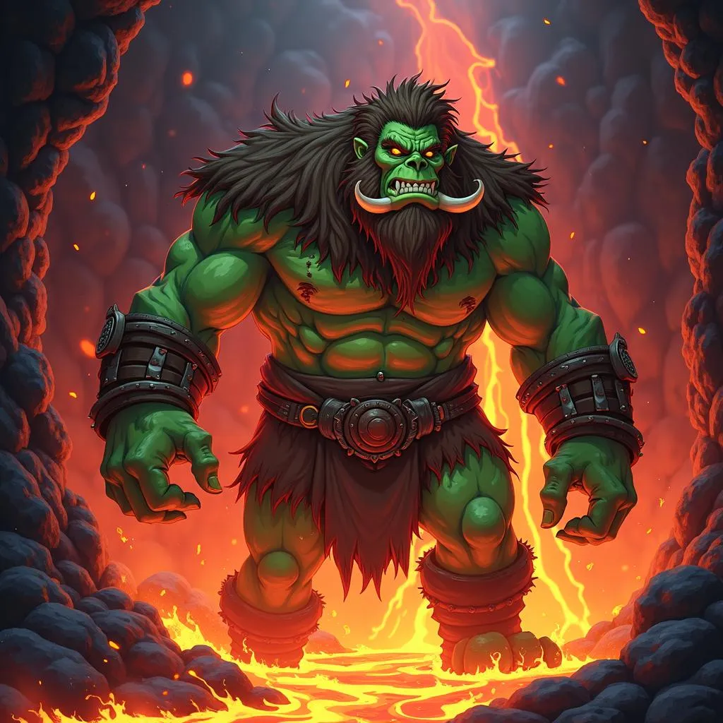 Ogre by the Lava Flow: Anime Style Encounter