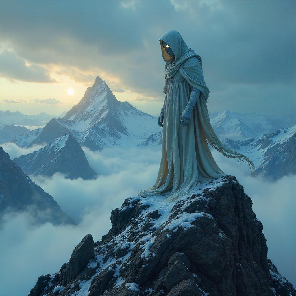 Spectral Wraith on a Mountain Peak