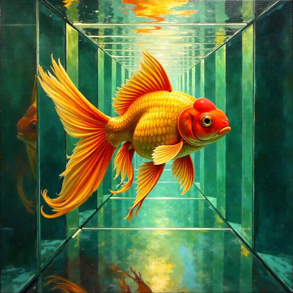 Reflections of a Golden Fish in the Mirror Maze