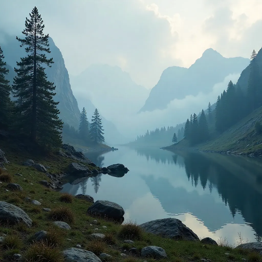 Misty Slovak Tatra Dawn in the Pines