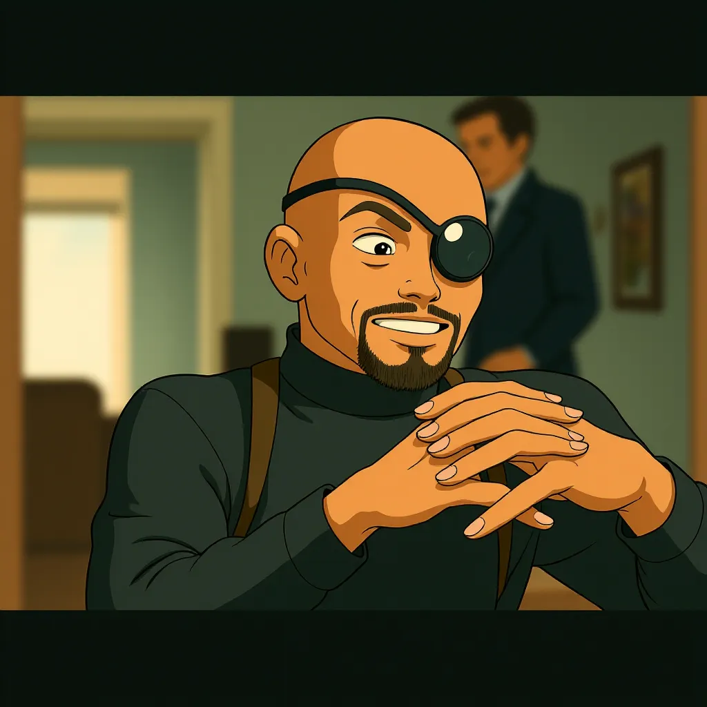 Samuel L. Jackson and Clark Gregg in Iron Man 2 (2010) - Anime style