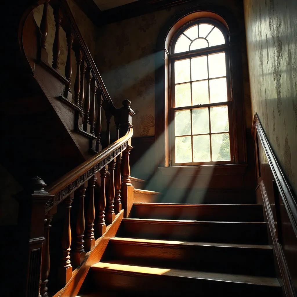Dramatic Light on a Vintage Staircase