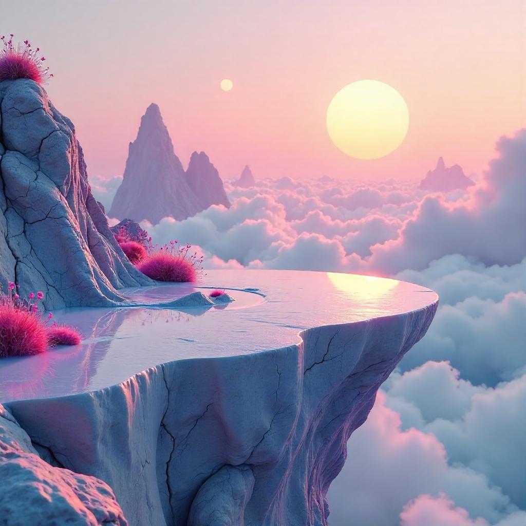 Dream Plateau: 3D Render in a Dream World