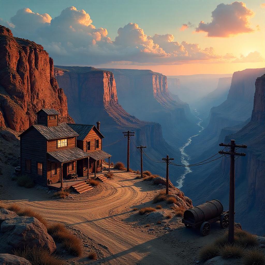 Ghost Town Canyon: A Digital Art Dreamscape