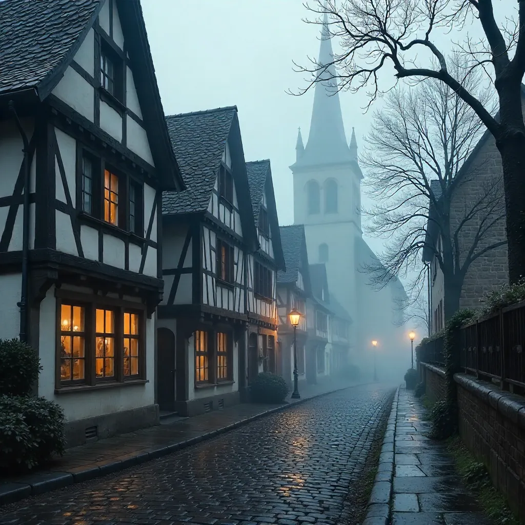 Foggy Winter Morning in Auerbach's Historic Quarter