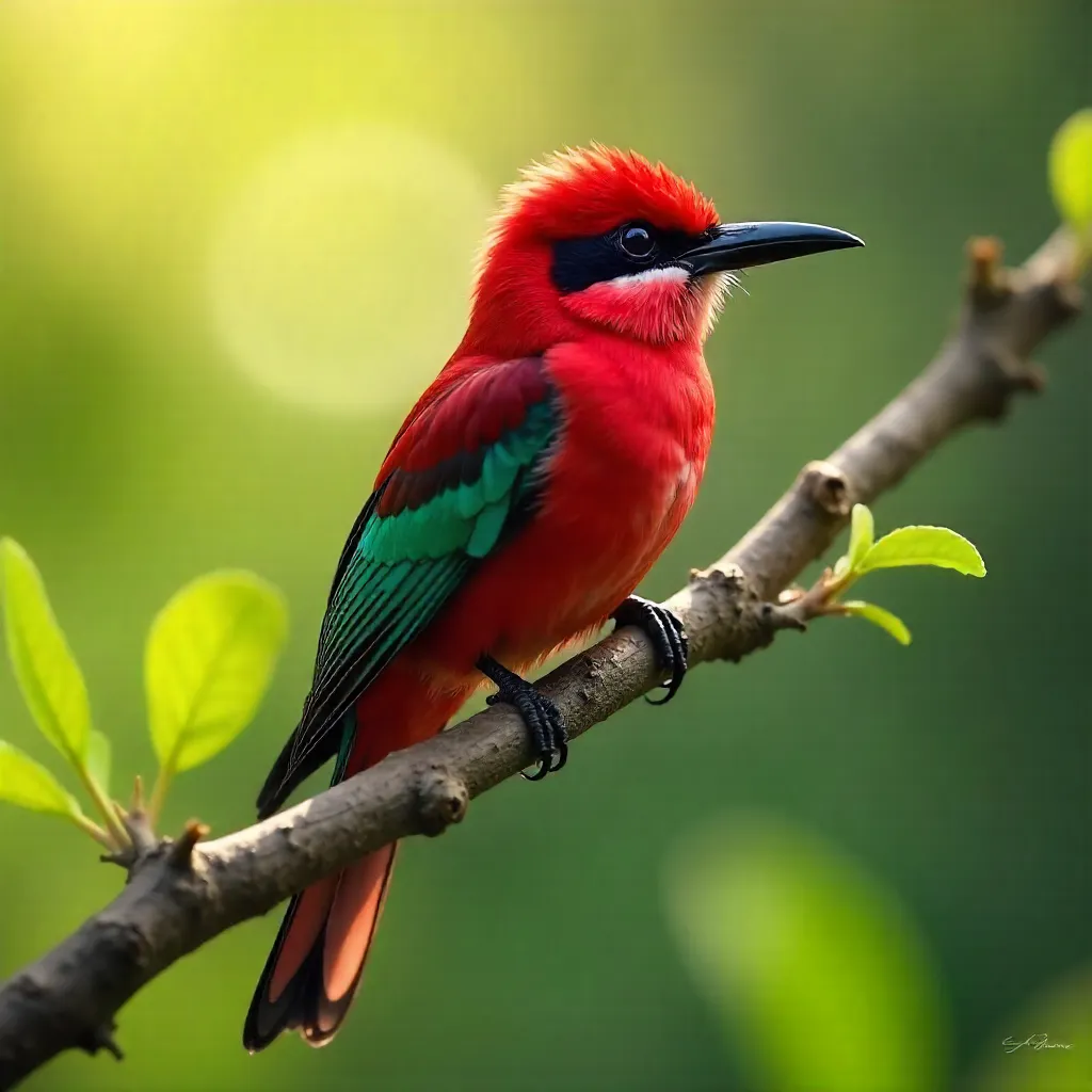 Graceful Carmine Bee-eater on a Branch