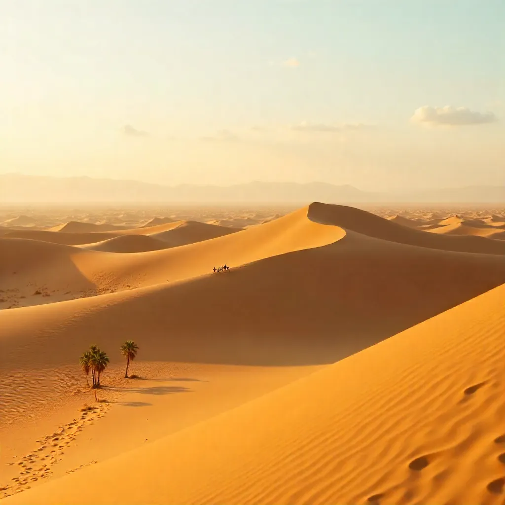 Serene Golden Dunes of Kashan, Iran