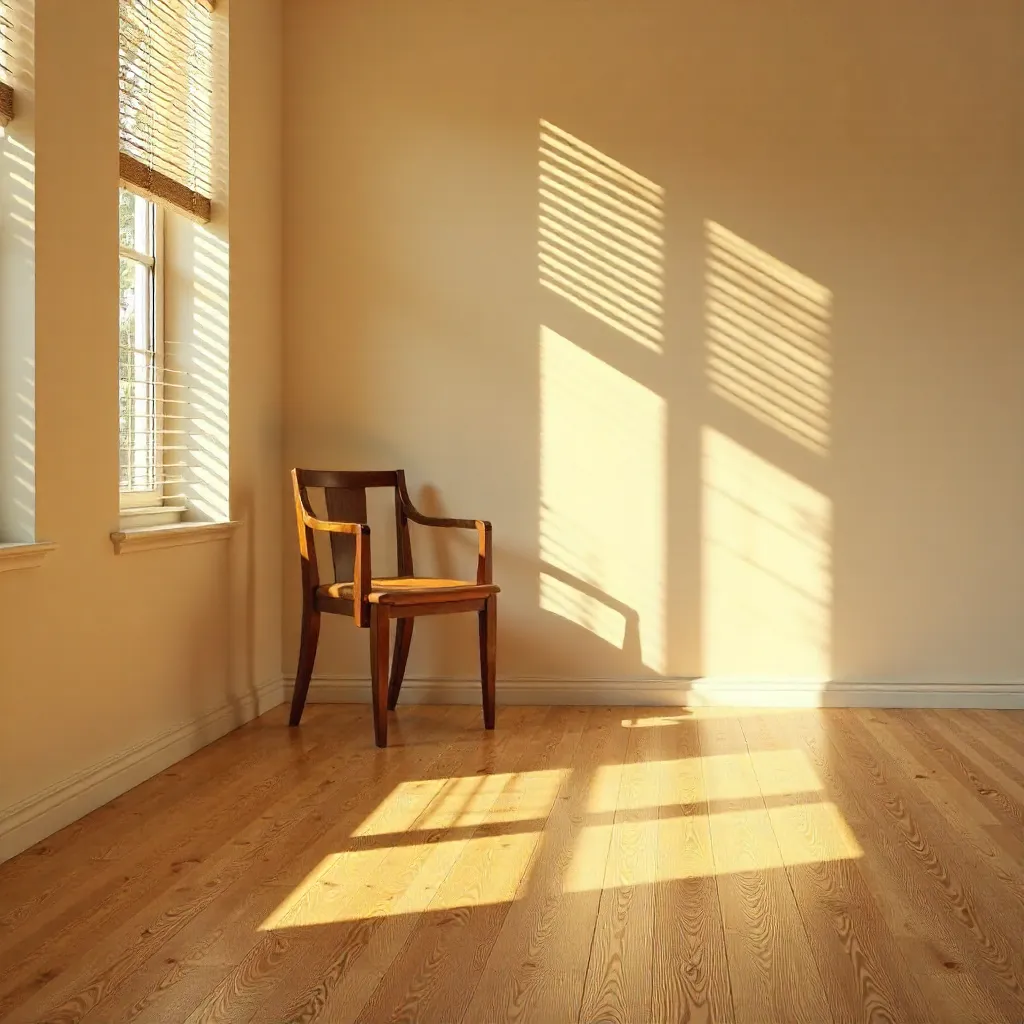Dramatic Sunlight on a Minimal Wooden Floor