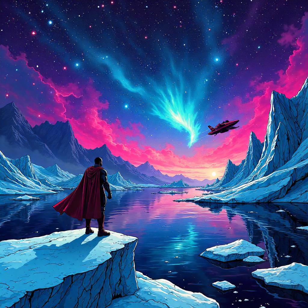 Cosmic Icebergs: A Galaxy in Comic Book Style