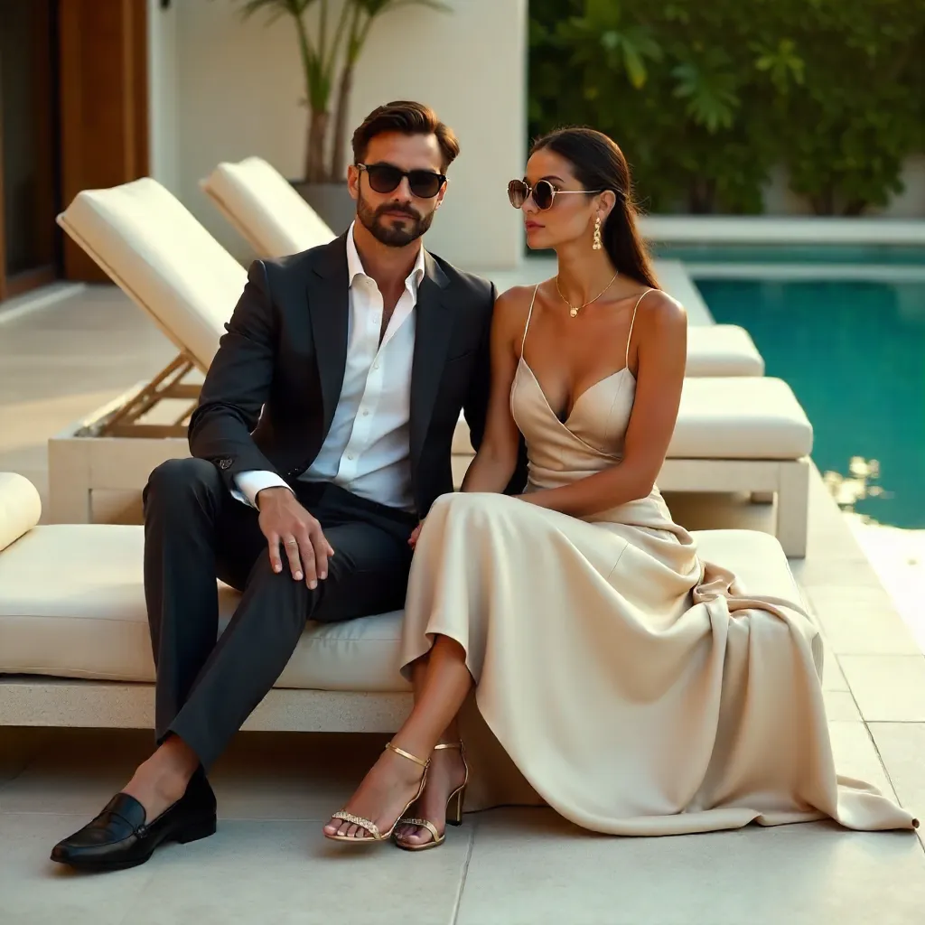 Poolside Elegance: Modern Fashion in Motion