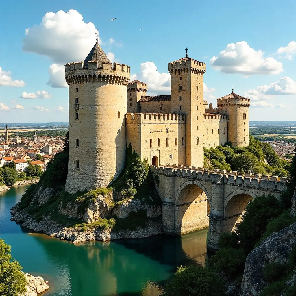 Majestic Avignon Castle Under a Bright Provençal Sky