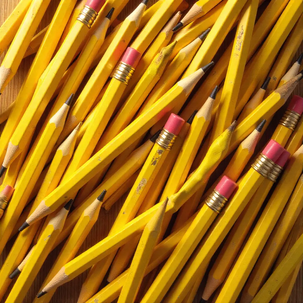 Overhead Sea of Yellow Pencils