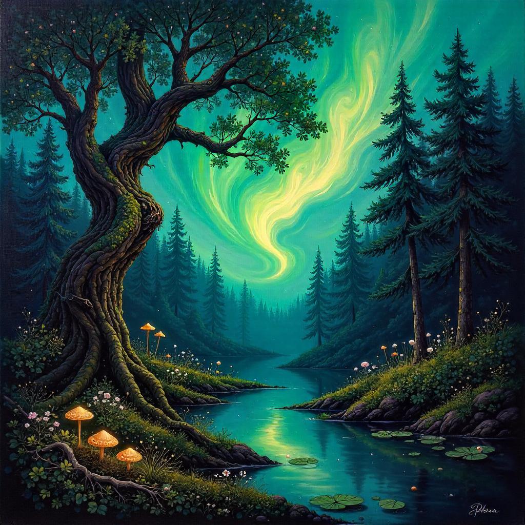 Aurora over the Enchanted Grove