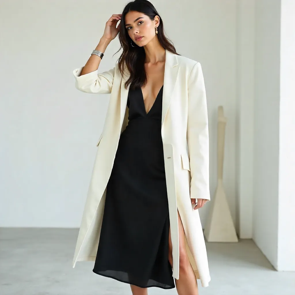 Minimalist Chic: Modern Fashion Model in Elegant Pose