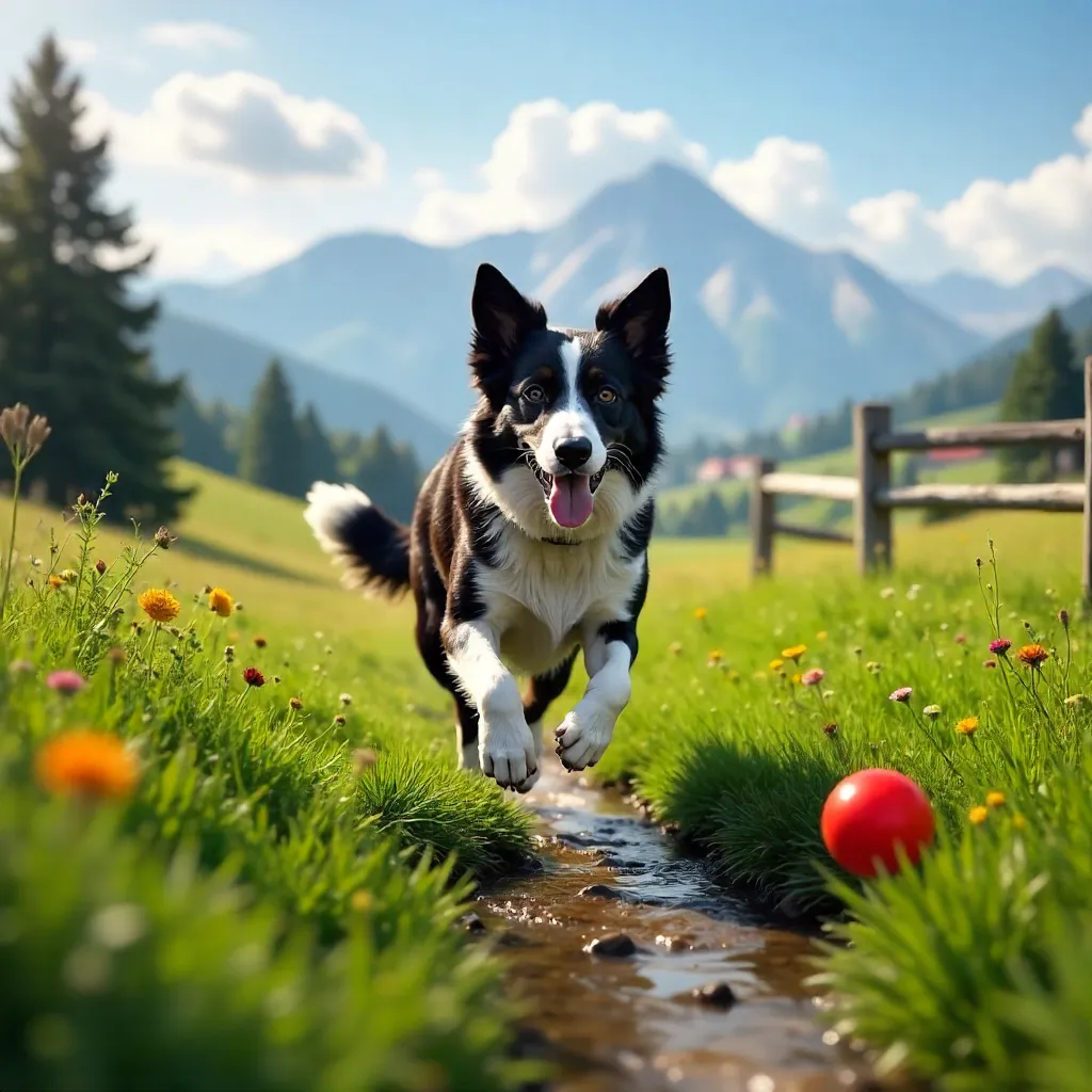 Border Collie in Poprad's Scenic Slovak Landscape