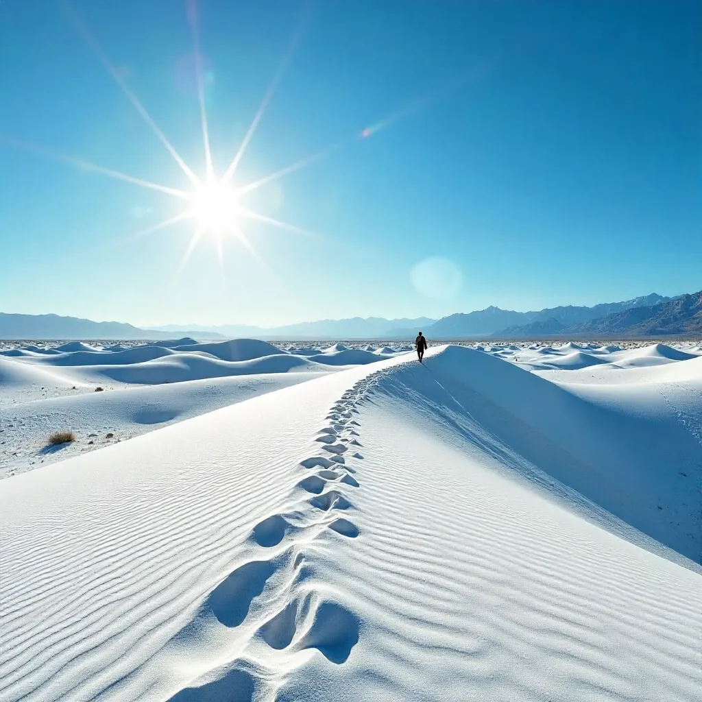 Golden Hour Panorama over White Sands Dunes