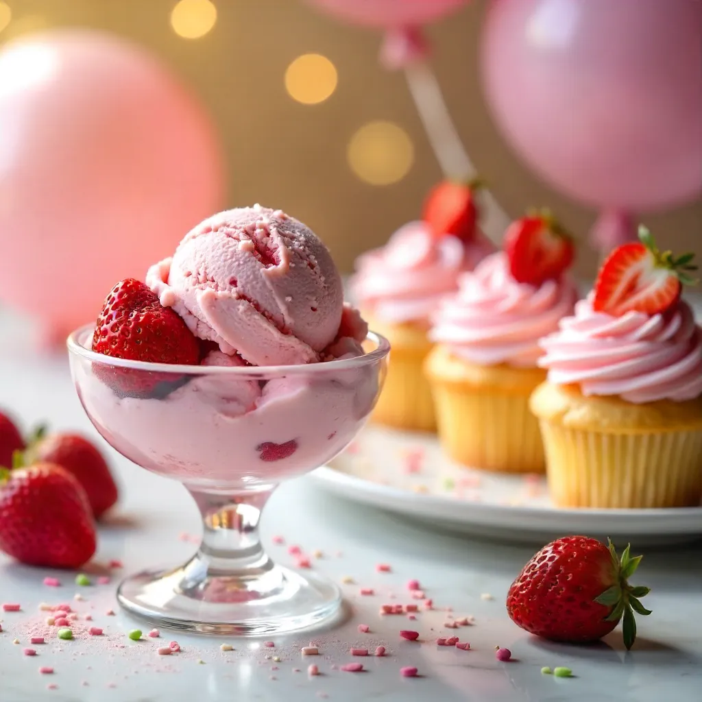 Artisanal Strawberry Ice Cream & Cupcake Celebration
