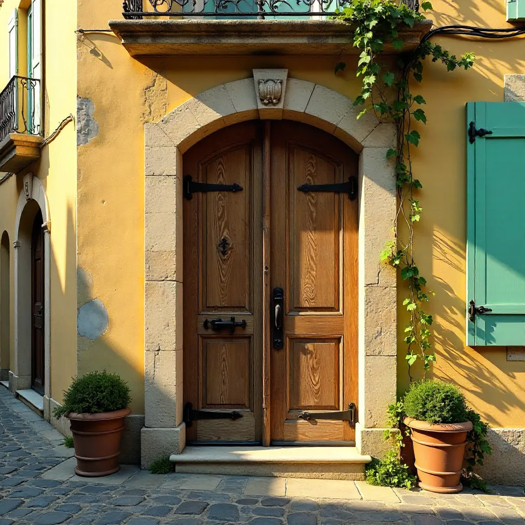 Rustic Wooden Door in Aix-en-Provence
