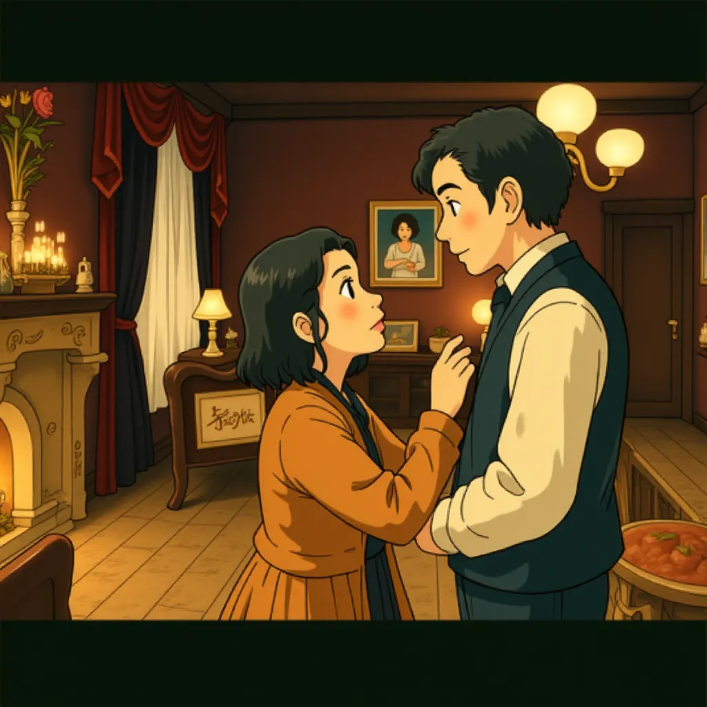 Daniel Day-Lewis and Sally Field in Lincoln (2012) - Anime style