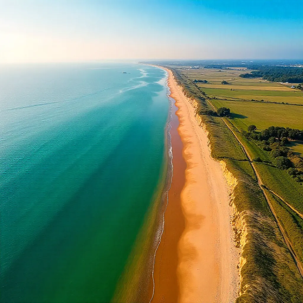 Drone View Over Exmouth Estuary Coastline