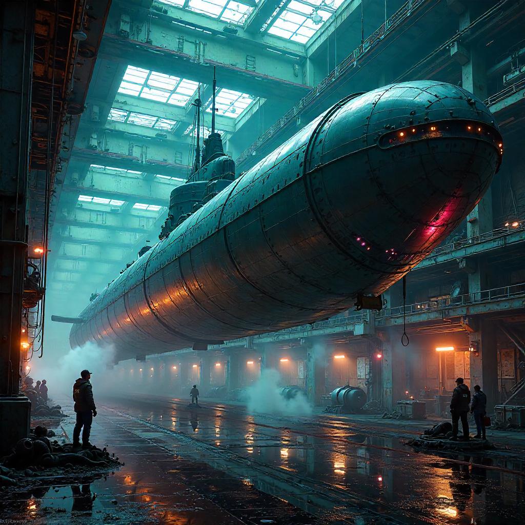 Cyberpunk Submarine in a Gear Forge