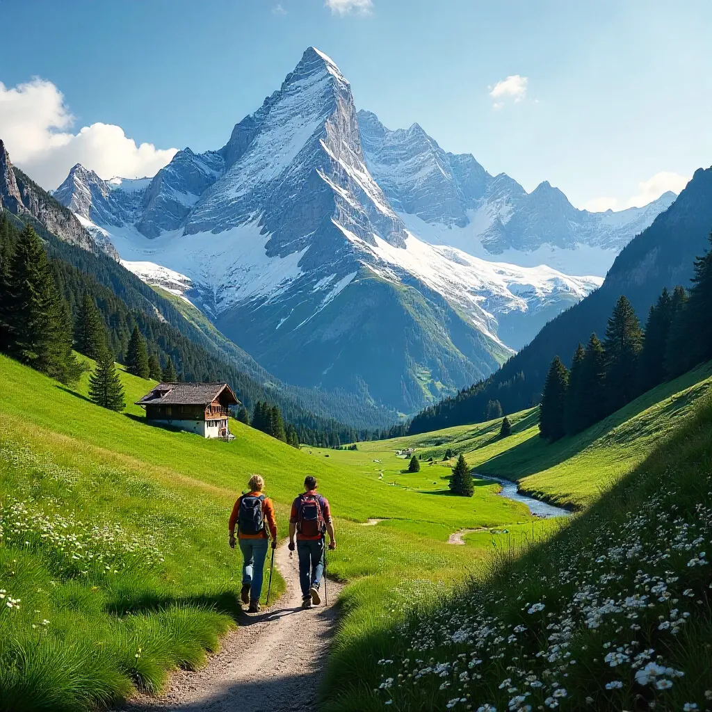 Snowy Italian Alps with Lush Green Valleys for Adventure