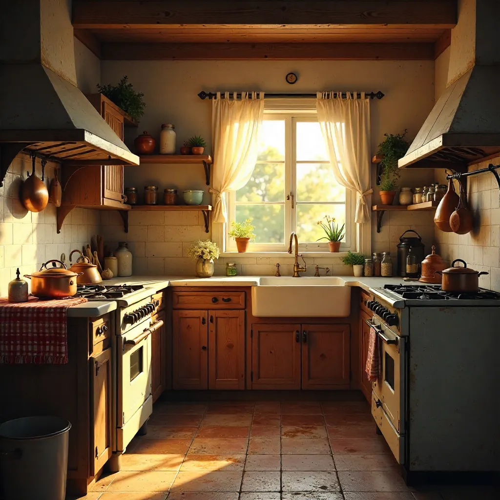 Cozy Vintage Kitchen with Rustic Warmth