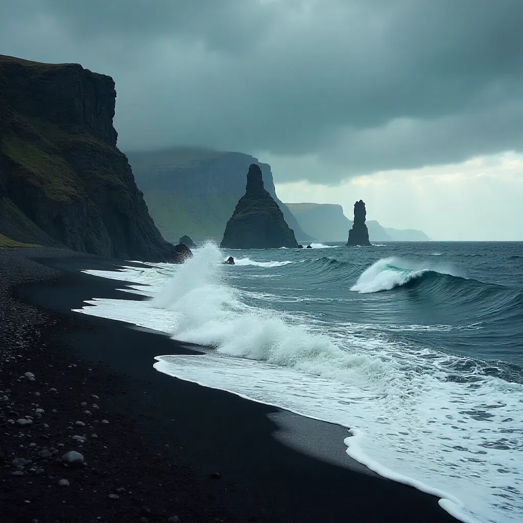 Moody Ocean View: Reynisdrangar Sea Stacks
