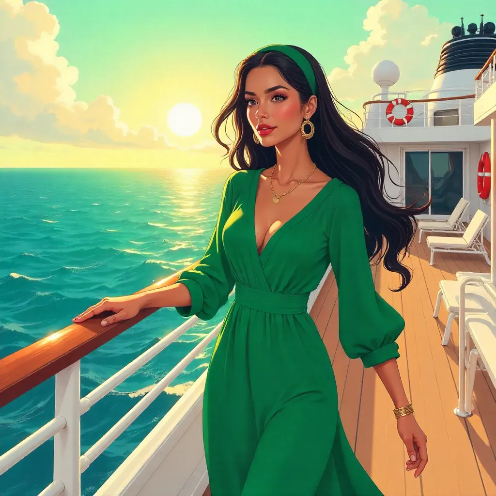 Elegant Middle Eastern Woman on a Cruise