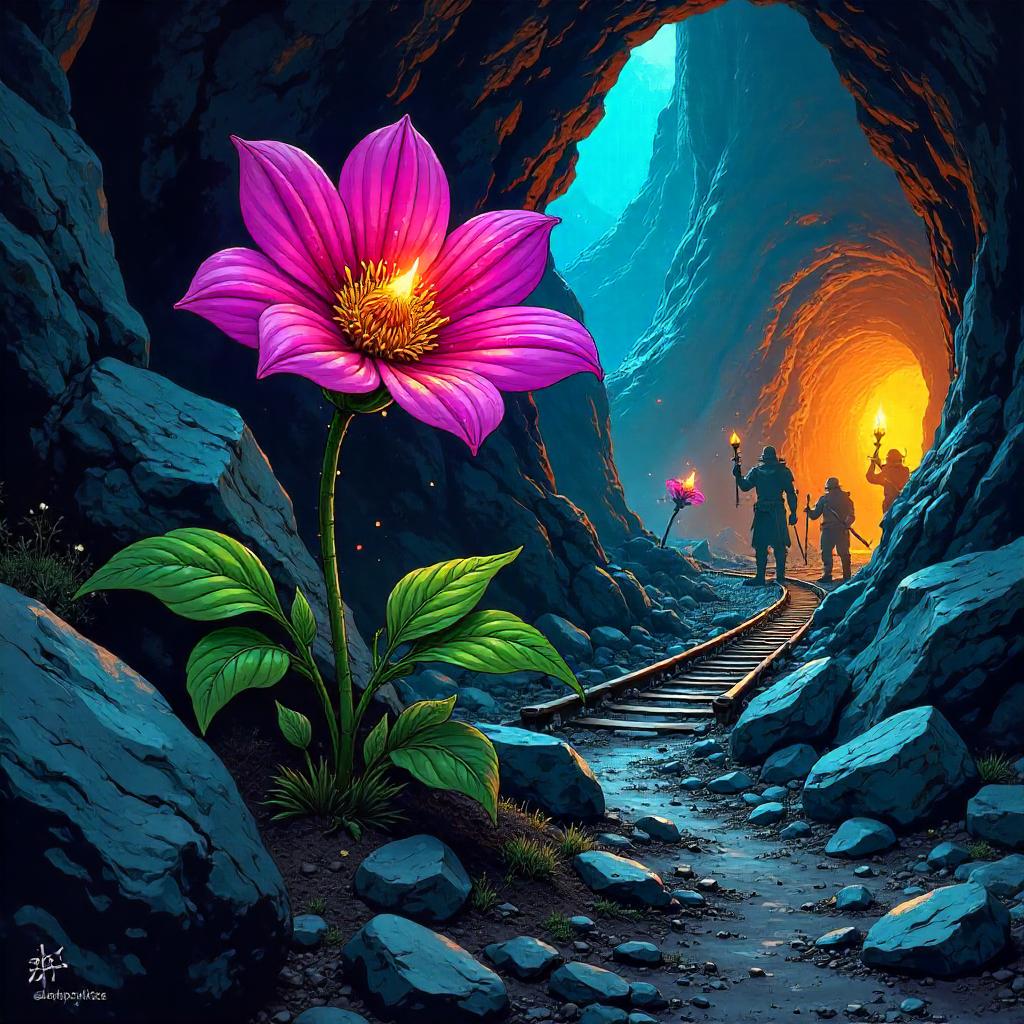 Bold Flower in the Dwarf Mine