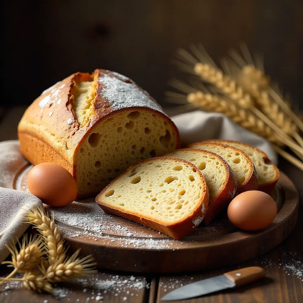 Rustic Whole Wheat Bread on Wooden Board