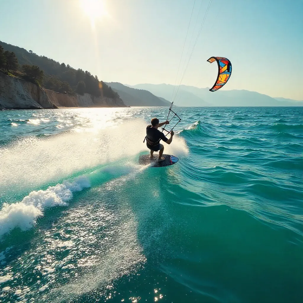 Kitesurfing Thrills Over Antalya's Turquoise Waters