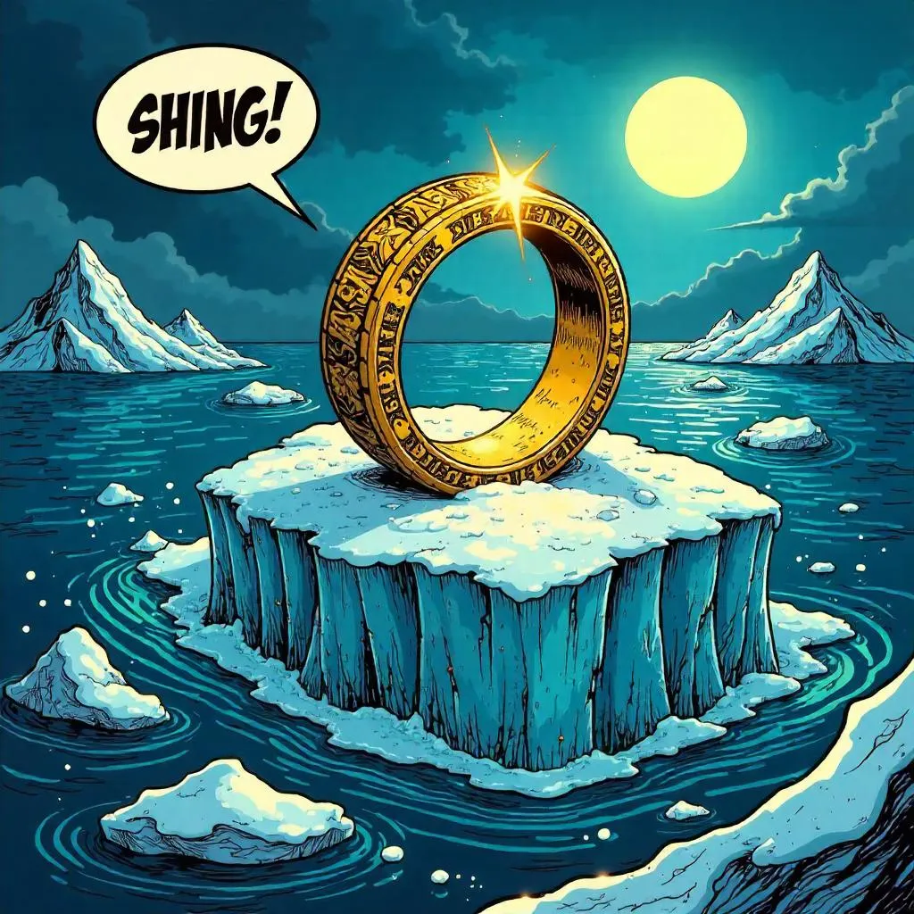 Enchanted Ring on a Floating Iceberg - Comic Splash