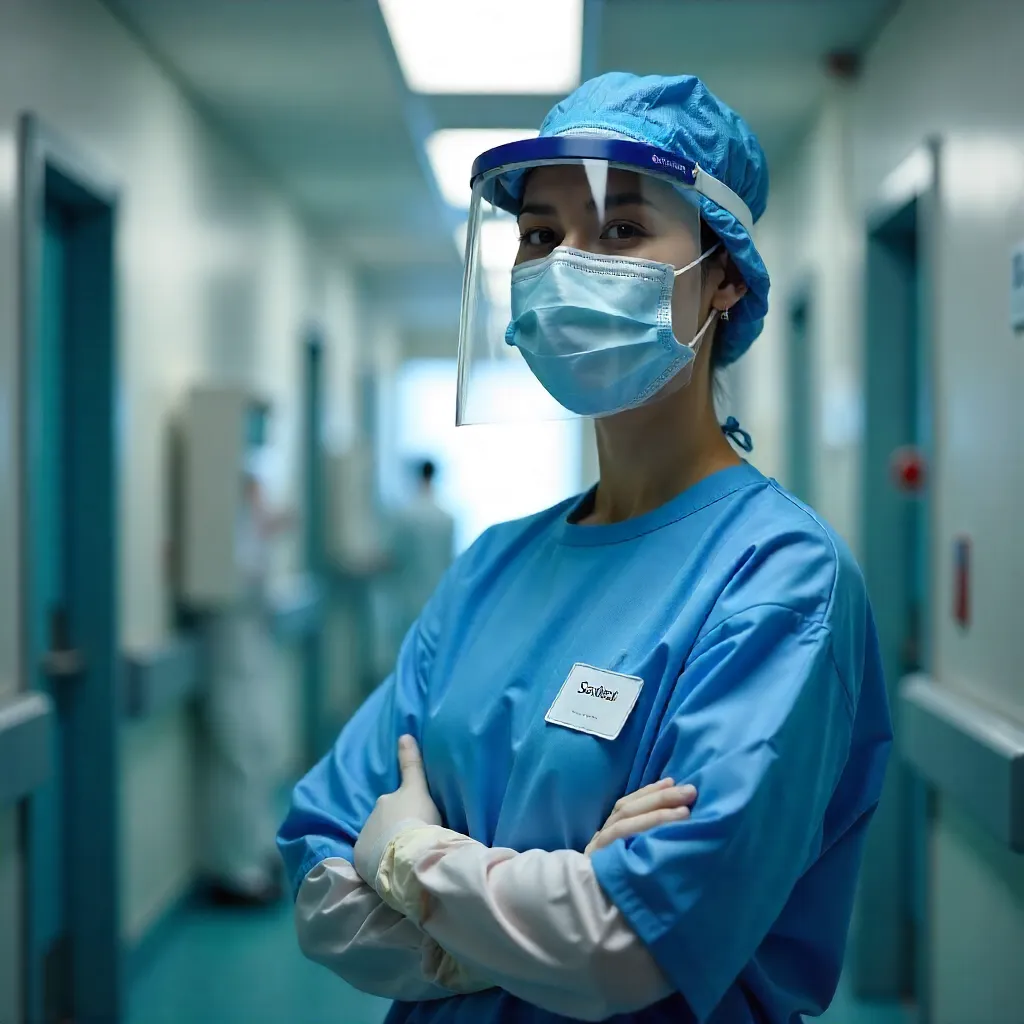 Resilient Female Healthcare Worker in PPE