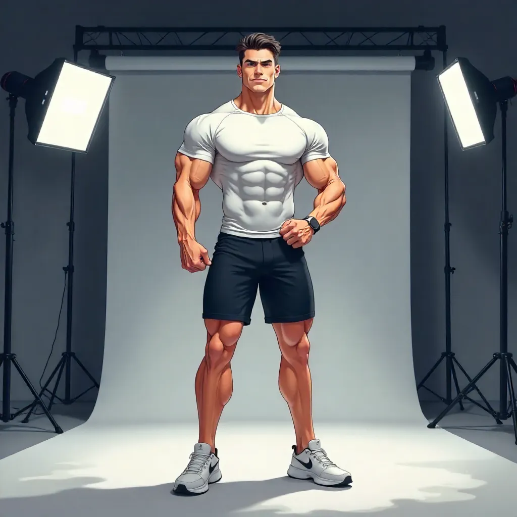 Anime Athlete in a Studio Photoshoot