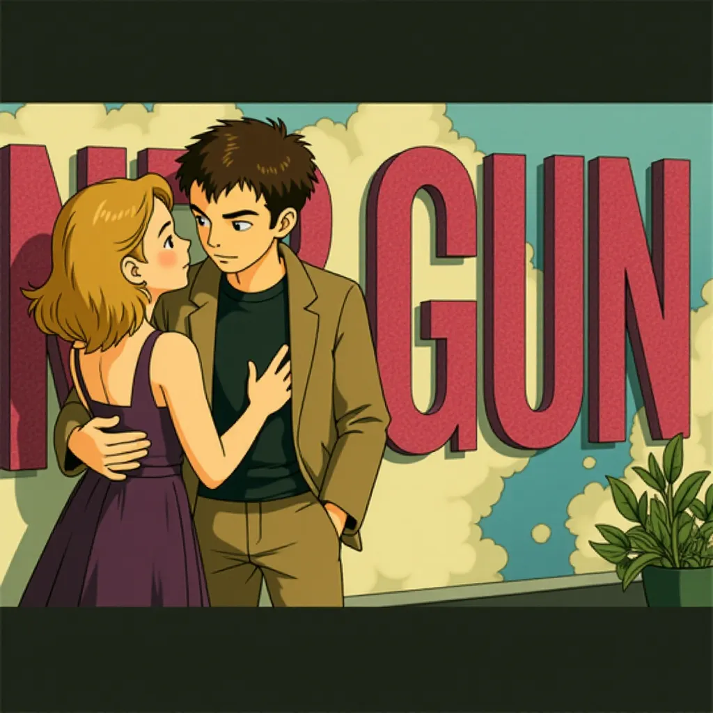 Pamela Anderson and Liam Neeson at an event for The Naked Gun (2025) - Ghibli style