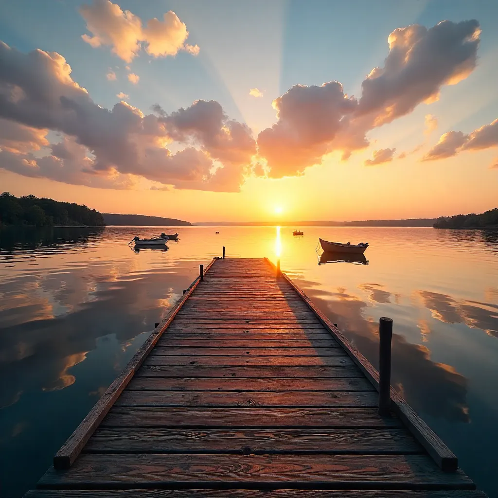 Serene Sunset at the Quiet Dock