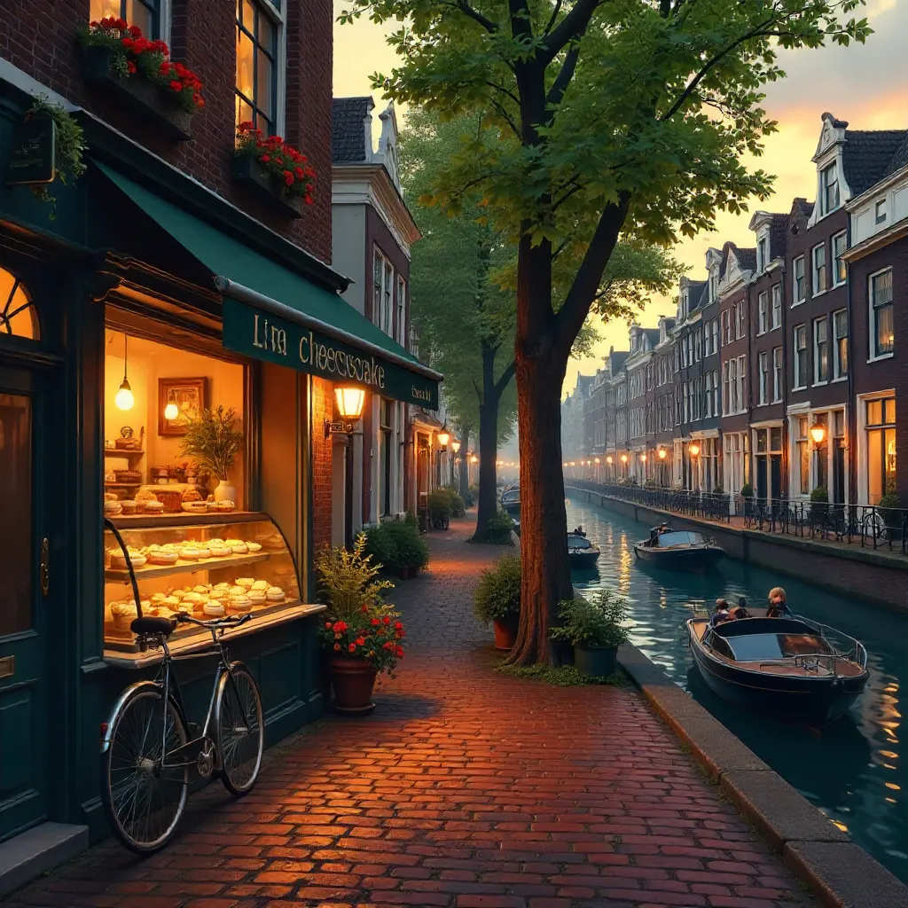 Cheesecake Shopfront on Amsterdam's Historic Streets