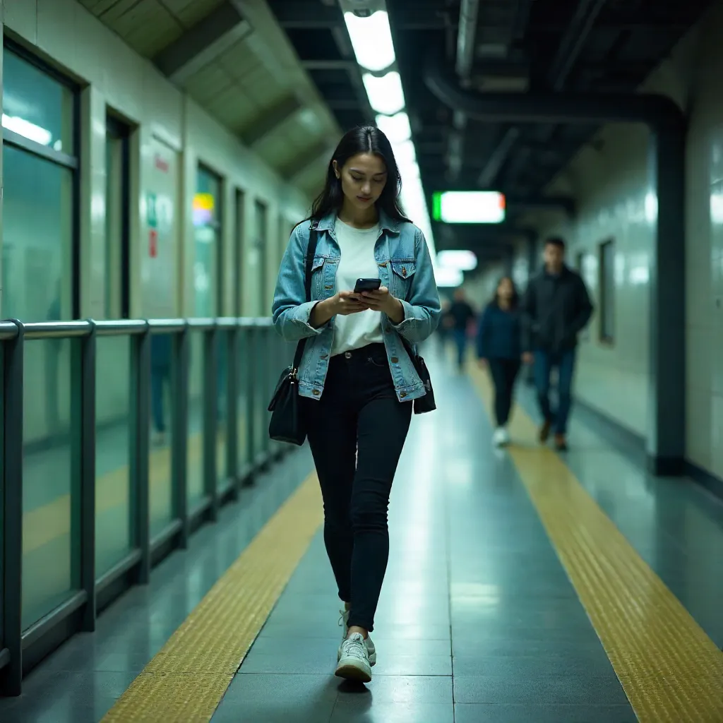Smartphone Moment in an Indoor Subway Station