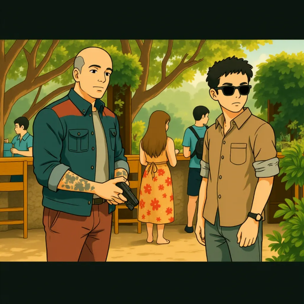 Chris Evans and Dwayne Johnson in Red One (2024) - Ghibli style