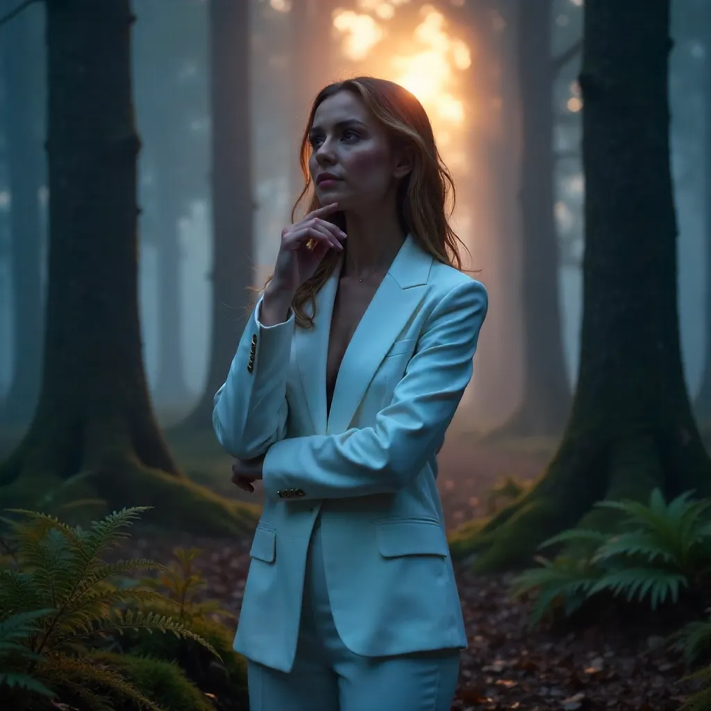 Twilight Forest Muse in a White Suit