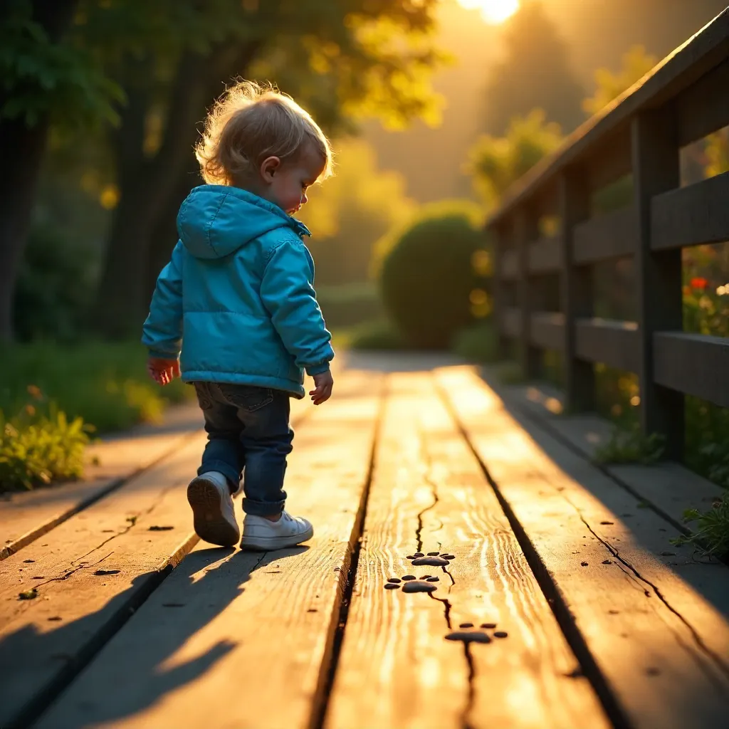 Child Discovers Animal Paw Prints on the Deck