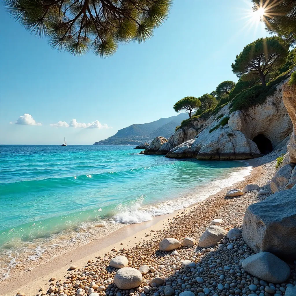 Turkish Rocky Beach in Antalya: Summer Relaxation