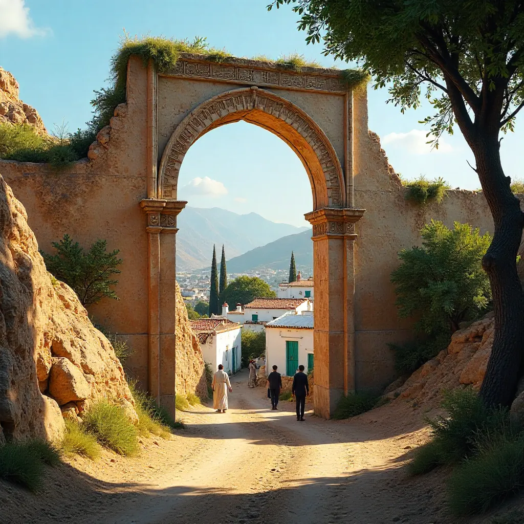 Ancient Roman Arch in Moulay Idriss Zerhoun, Morocco