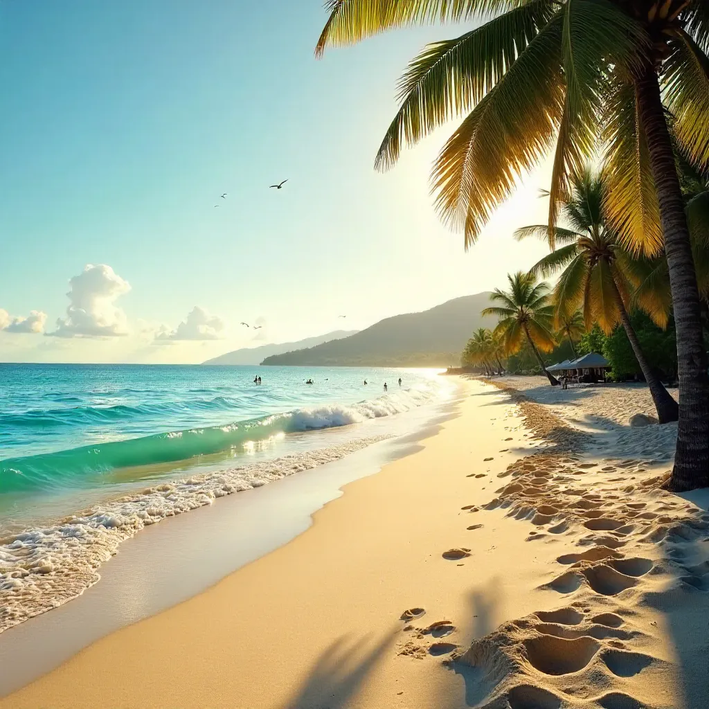 Peaceful Summer Beach with Gentle Waves