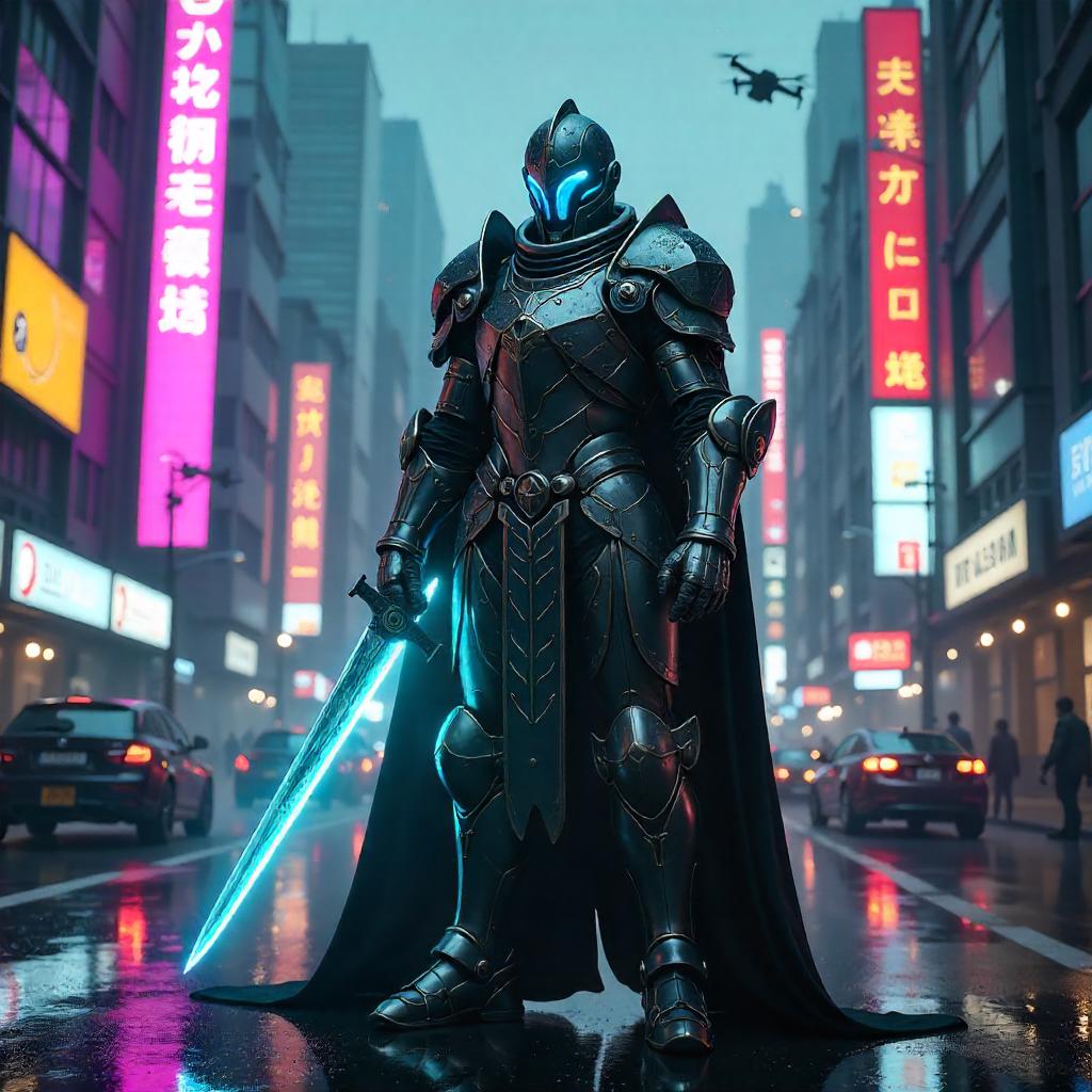 Neon Knight: A Cyberpunk City Guardian