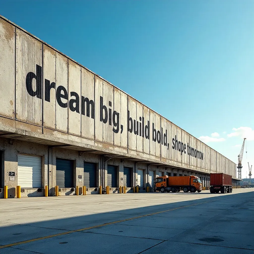 Inspiring Quote on a Vast Industrial Building