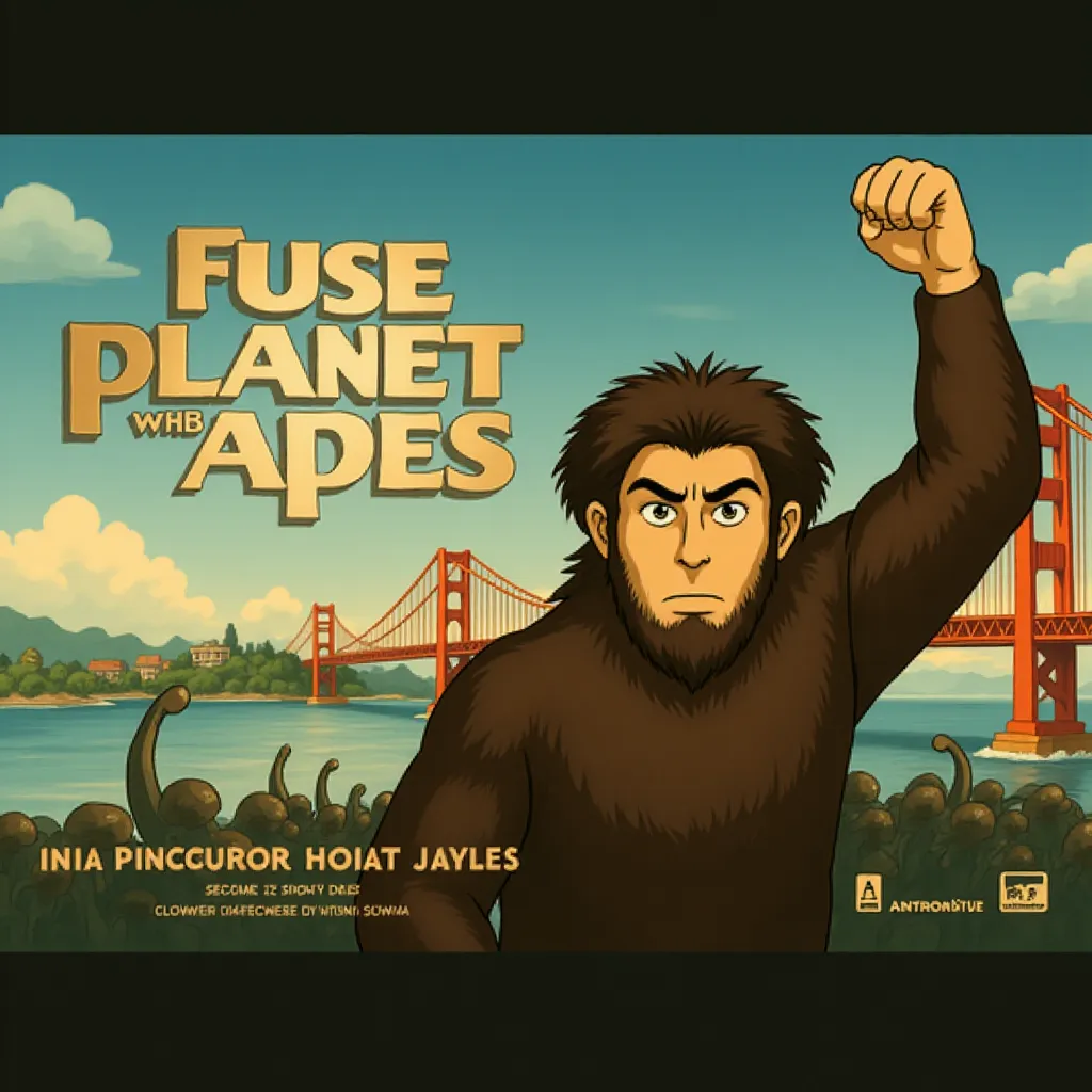 Andy Serkis in Rise of the Planet of the Apes (2011) - Anime style